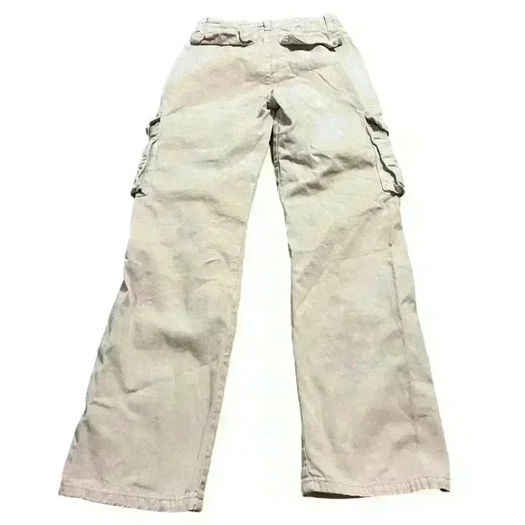 Stradivarius Pink Straight Leg Cargo Denim Jeans Size 34 (US 2) High Rise - Picture 2 of 6